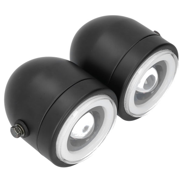 Universal LED Forlygte Dobbelt Lamper Runde Angel Eyes Høj Lav Stråle Retro DRL Blå Hvid Lys