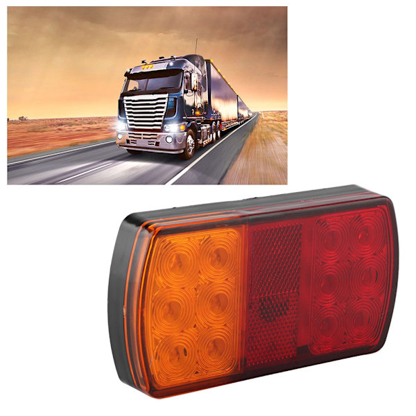 12V 2W LED Baklykta Trailer Lastbil Elbil Baklykta Blinkers Stopp Bromsljus