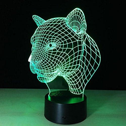 Cheetah Leopard 3D Lys Deco LED Bordlampe USB Opladning Senge