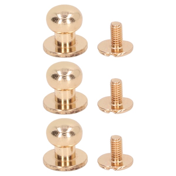 200 set Chicago-skruvar spik högglans 9x8mm utsökt utförande läder koppar nitfäste för DIY kläder väskor guld