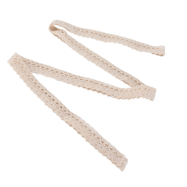 Spetsband DIY Bomullsnät 1,5 cm Bredd 20 Yards Utsökt Spetskant för Gardin Kläder Duk Present DekorationBeige