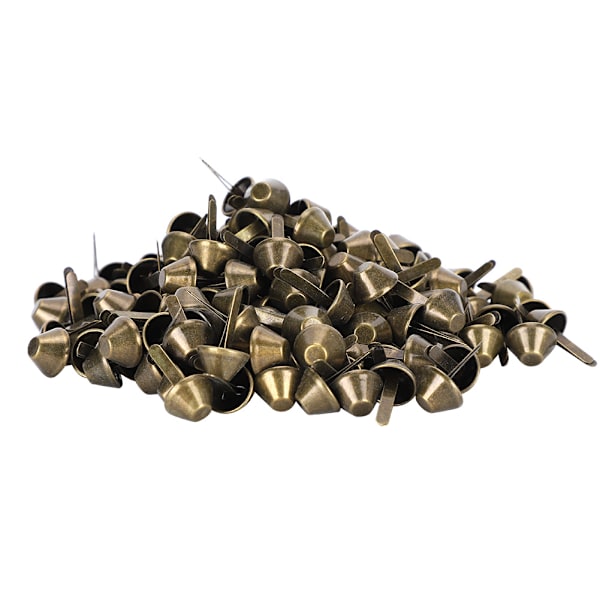 200 stk. flade fødder studs antikke messing DIY læder bagage håndtasker håndværk tilbehør 12mm