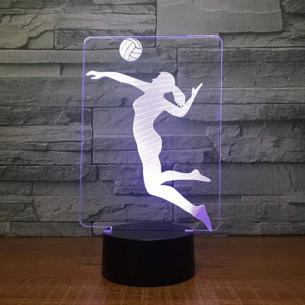 3D Play Volleyball Natlampe Touch Bord Skrivebord Optisk Illu