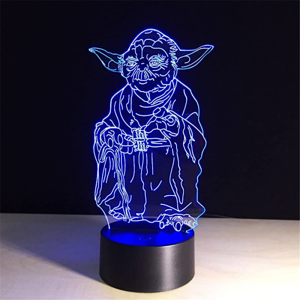 3D LED nattlampa, 3D illusionslampa 7 färger skiftande