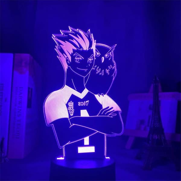 USB 3D Led Natlampe Touch Switch Anime Kotaru Bokuto Figur