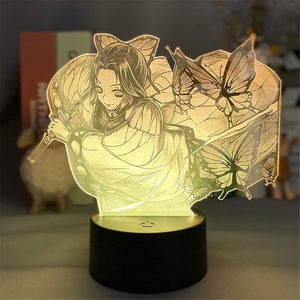 Anime Demon Slayer Kochou Shinobu Night Light 3D LED Illusio