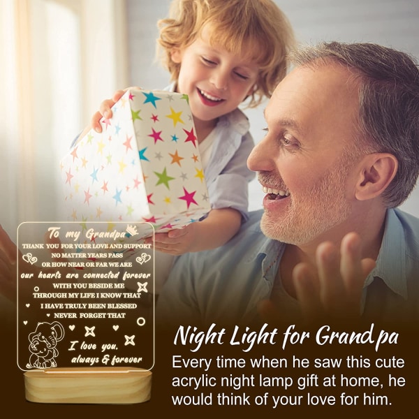 Farfar presenter från barnbarn, 3D Night Light I Love You G