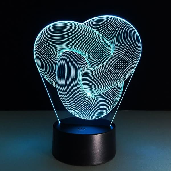 Kunstnerisk Abstraksjon Moderne 3D USB Nattlys Fargerik Colo