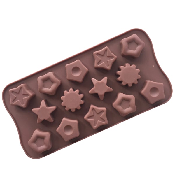 Silikoneform Chokolade gør-det-selv-form Candy Gum Paste Cute As Buttons Stjerne, Rund, Blomst, Cirkel, Firkantet Chokolade