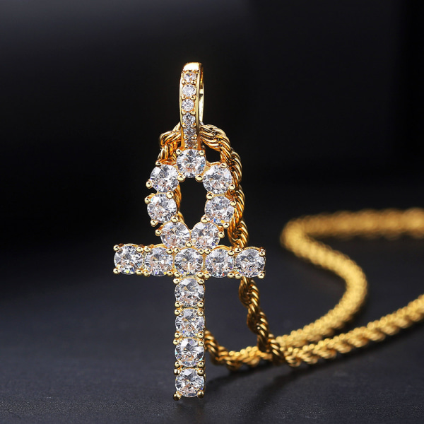 14K guldpläterat korshalsband för kvinnor | Korshänge | G