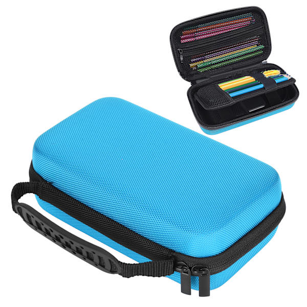 Stationery Bag MultiFunction Portable MultiPurpose LargeCapacity Pens Storage Case(Blå )