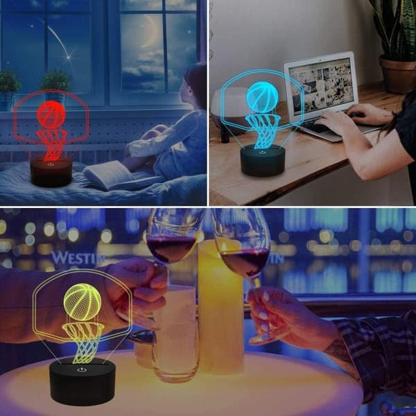 3D Nattlys LED Sailor Moon Anime Lys 3D LED Lampe 7 Fa
