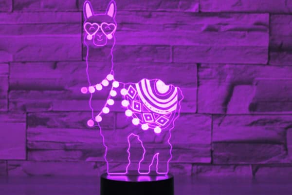 3D Alpaka Får Natlampe LED Touch Switch Dekor Bordlampe