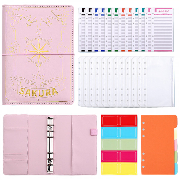 Journal 6 Ring Binder Notebook PU Journal Skrivande Notebook