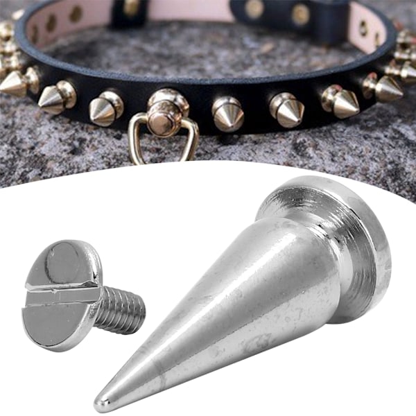 10set 10*26mm Koppar Kula Nitar Metall Stud med Skruv Set för DIY Läder Väska Sko(Silver)