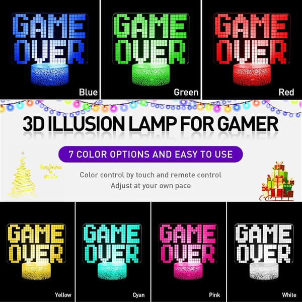 3D Gamepad Nattlampe (3 Mønstre) Spillkontroller Konsoll I