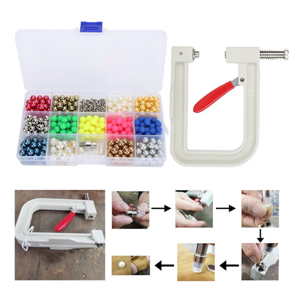 8mm DIY Pärlor Färgglada Icke-Porösa Pärlor Bagage Kläder Dekoration med Handpress KQ012