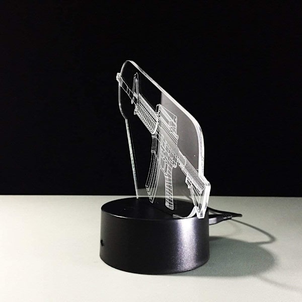 3D Natlys Pistol Gevær Legetøj 2D Lampe Jul Julefestival Fødselsdag Valentinsdag Gave