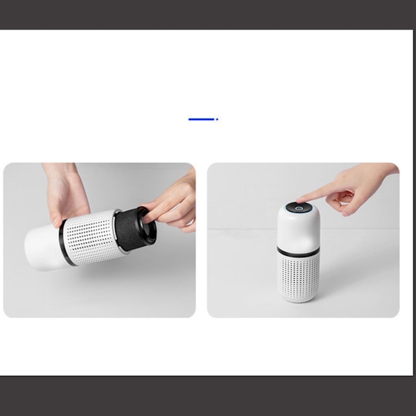 Billadrens luftrenser med negative ioner til dybderensning og fjernelse af lugt - Mini billadrens luftfilter med aromaterapi-tablet til lugt af røg White