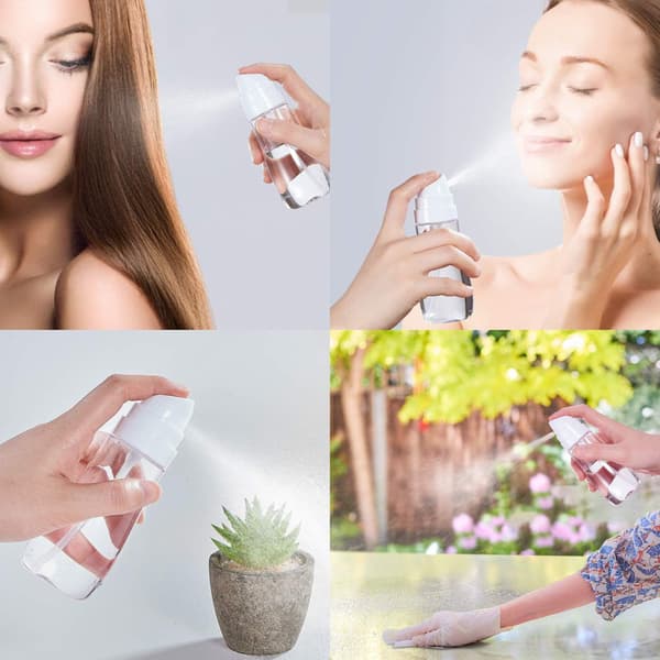 2-pack 3,4 oz finfördelande sprayflaskor – påfyllningsbara för hår, ansikte, rengöring, parfym och eteriska oljor