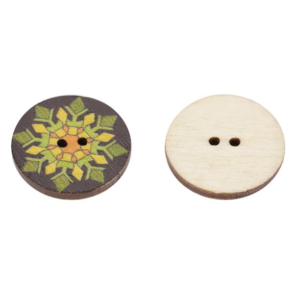 100 stk. farverige træknapper med 2 huller til syning og scrapbooking (#3)