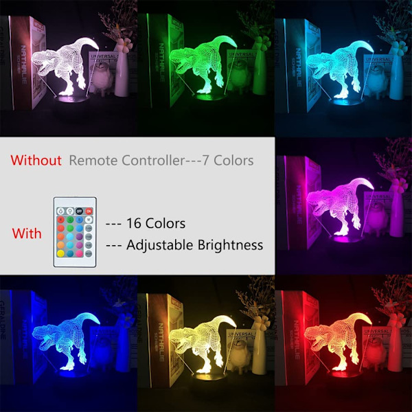 Yoshi 3D nattlampa, 16 färger julbelysning present RGB