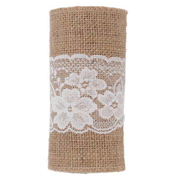 Jutesnöre 15x220cm Utsökt Vacker Jutevävsrulle för DIY Sömnad Broderi Festdekorationer