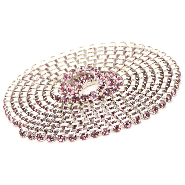 2,8 mm DIY diamantnett wrap rull blank krystall rhinestones bånddekorasjon (lys lilla)