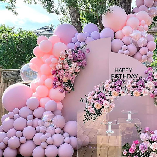 129 stk. Pastel Lilla Balloner Forskellige Størrelser 18 12 10 5 Tommer til Garlandbue, Lyse Lilla Balloner til Fødselsdag Baby Shower Køn Afsløring Bryllup Pastel Purple
