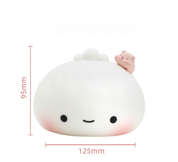 Söt Dumpling-lampa USB-uppladdningsbar silikon Squishy Light