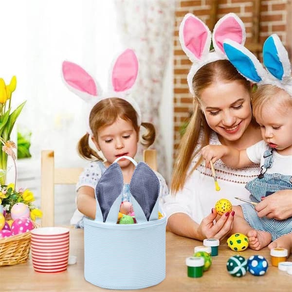 Påskekurv Seersucker Egg Hunt Bunny-kurver