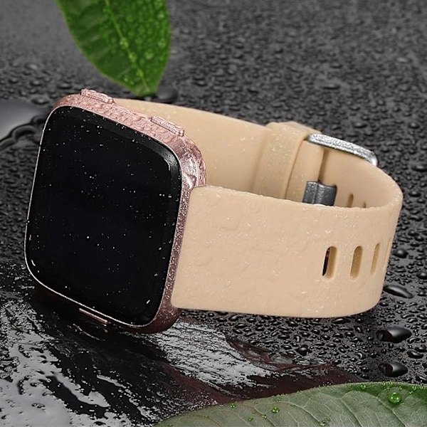 Älykellon ranneke sopii Fitbit versa älykellolle, versa 2 ja versa Lite se -kelloille naisille ja miehille (Khaki-S)