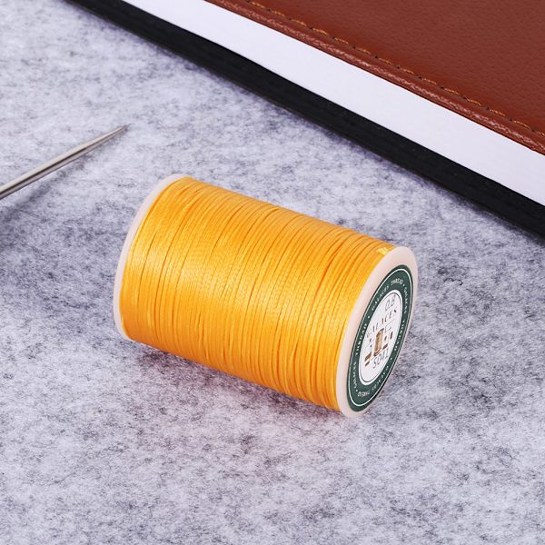 50m/Rull 0,8mm DIY Håndverk Håndsøm Sting Lær Vokset Tråd Snor Polyester (Gul)