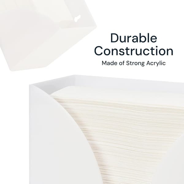 Sort Akryl Bordplade Papirhåndklædeholder - Rektangulær Dispenser & Kleenexboks Cover til C-Fold/Z-Fold/Multifold Servietter (Badeværelse) White