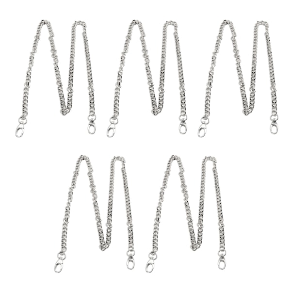 5 st metall trottoarkantkedjor 39,4 tum längd utsökt robust multifunktionell metallhantverkskedja för halsband fotlänk DIY silver
