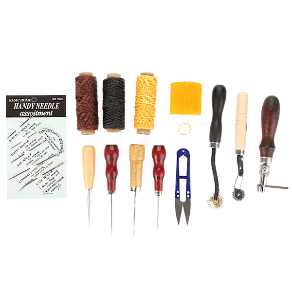 14pcs Leather Craft Tools punch Kit Stitching Working Stitching Groover Sewing Set