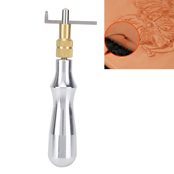 Læder syning riller værktøj aluminium legering håndtag riller 1mm professionel læder håndværk værktøj aluminium håndtag riller