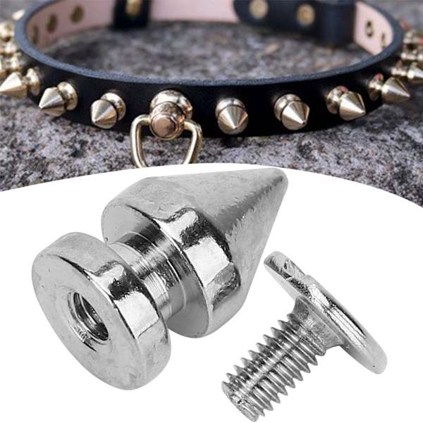 20 stk 8*13,5 mm metallnagler kule pigger skinn håndverk nagler DIY klær sko dekor (sølv)