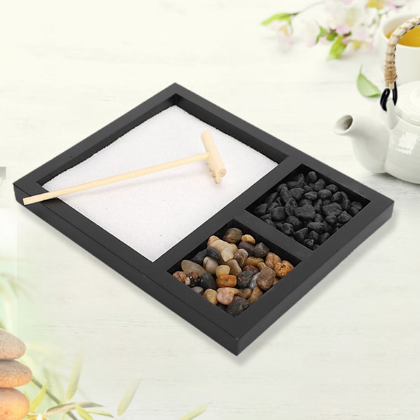 Zen Hage Sand Tray Dekorasjon Desktop Micro Landskap Ornament Håndverk for Hjem Stue Teahouse