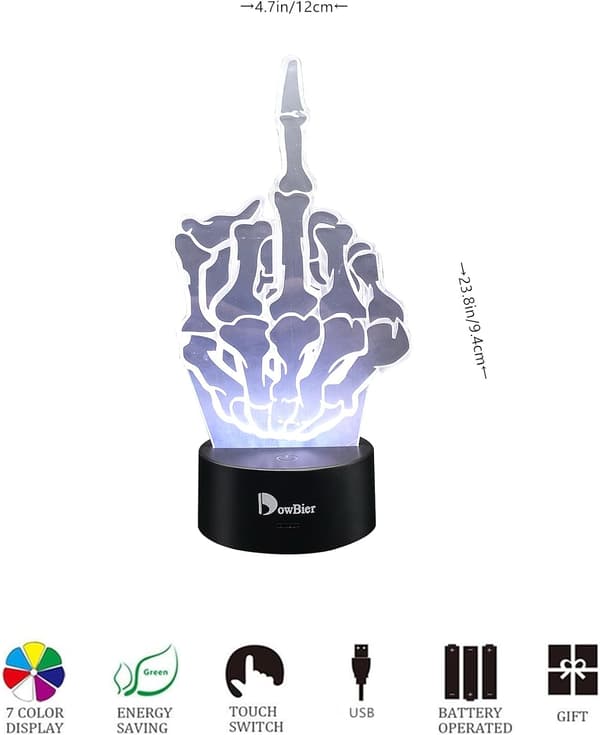 3D Illusjon Flerfarget USB Sovende Nattlys Skrivebordslampe