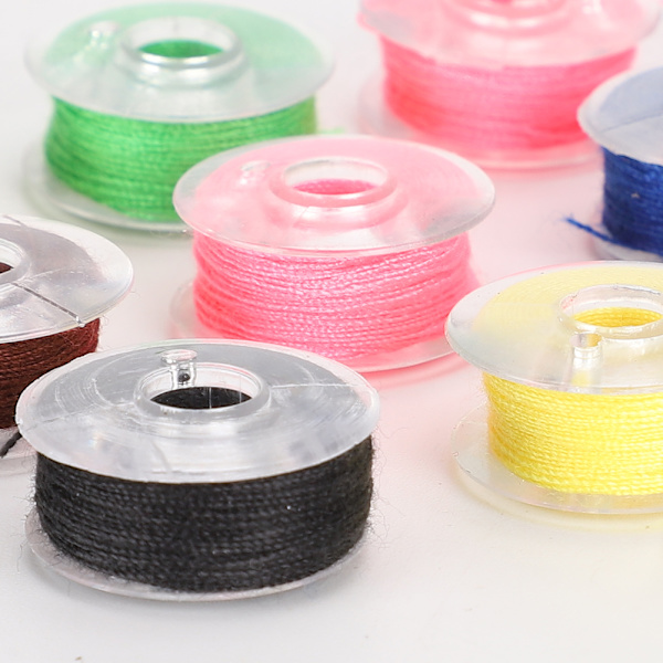 12 st symaskinstillbehör Spolar med tråd Bobbin Shuttle Core Hantverk Transparent