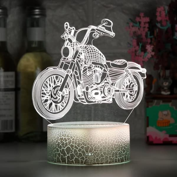 3D Illusion lampe Motorcykel Led Natlys, Børneværelse