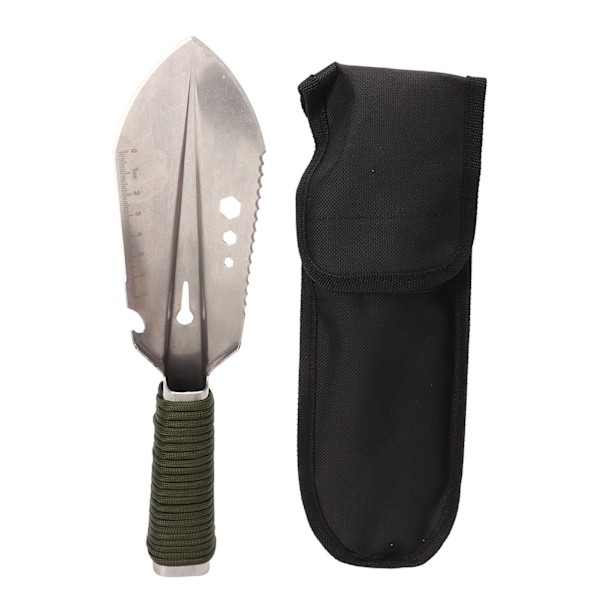 Överlevnadsspade halkfri ergonomisk stålspade överlevnadsgrävspade campingspade med nylonrep för resor vandring