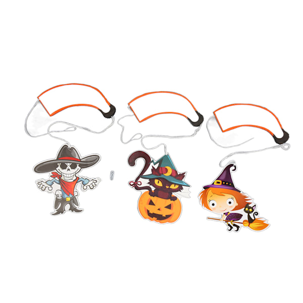 3 kpl Halloween-paperiripustuskoristetta, kurpitsa, pääkallo, noita, Halloween-paperiripustuslyhty, DIY-ripustuskoriste