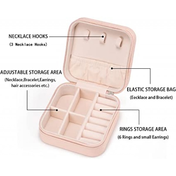Smykkeæske Organizer Rejse Mini Smykkeopbevarings Etui til Ringe Øreringe Halskæder Armbånd Smykker