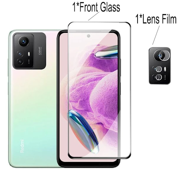 6 st Redmi Note 12 härdat glas redmi note 12s skärmskydd för Xiaomi redmi note 12 pro 5g Mica kamera redmi note12 pro plus