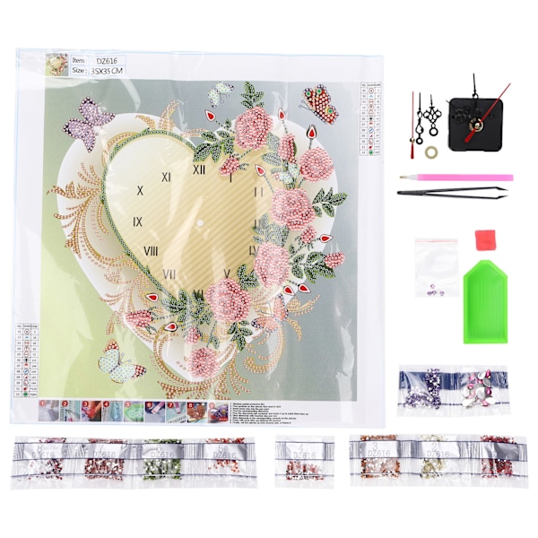 Rhinestone-maalaus 5D DIY-kello Pisteporakone Piirustuspaketit aikuisille lapsille Taidekäsityöt Koti sisustus