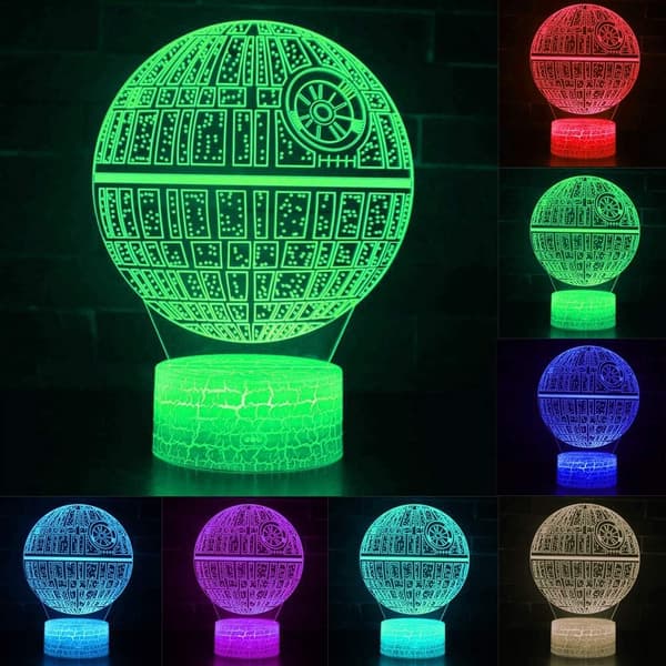 3D Illusjon Star Wars Nattlys Tre Mønster Dødsstjerne/M