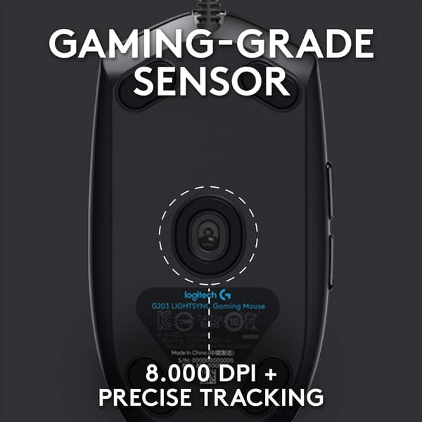 Kablet Gaming Mus, 8.000 DPI, Regnbue Optisk Effekt LYS