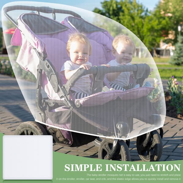 3-pack andningsbart nät dubbel barnvagn myggnät, universellt elastiskt insektskydd för syskonvagnar, liggdelar, vaggor